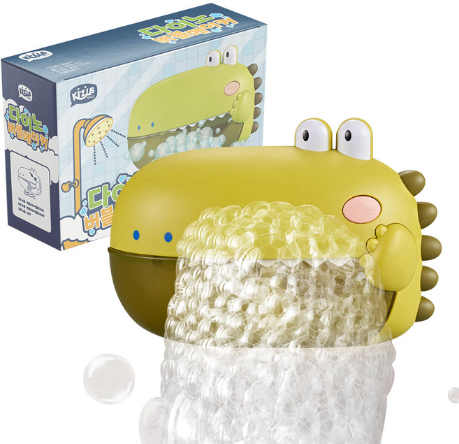 키저스 다이노 버블 메이커 목욕놀이 완구, 혼합색상, 1개