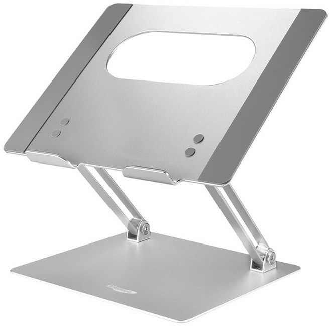 애니포트 높이조절 쿨링홀 알루미늄 2단계 접이식 노트북 거치대 AP-NT2 Folding, 실버, 1개