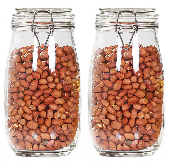 헬로키친 다용도 밀폐 유리병, 1.5L, 2개