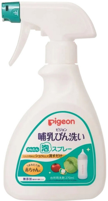 pigeon 貝親 嬰兒奶瓶清潔泡沫噴霧, 270ml, 1罐, 透明色