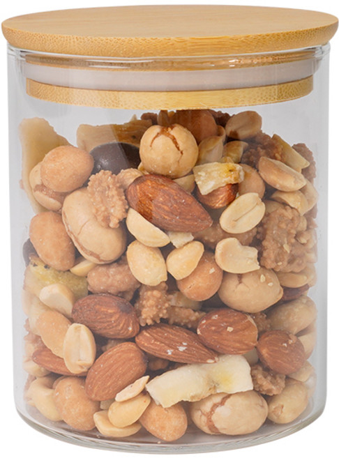 인블룸 원목뚜껑 원형 내열유리병, 500ml, 1개