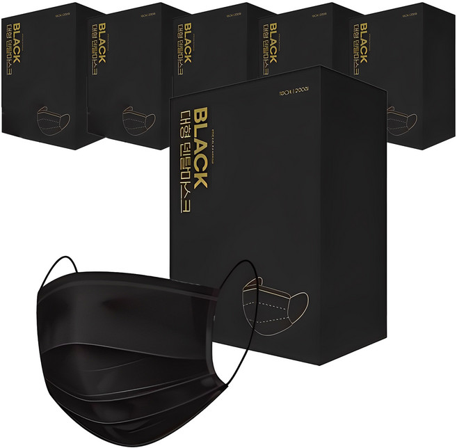 프로월드컵 PWX 덴탈마스크 대형, 200개입, 6개, 블랙