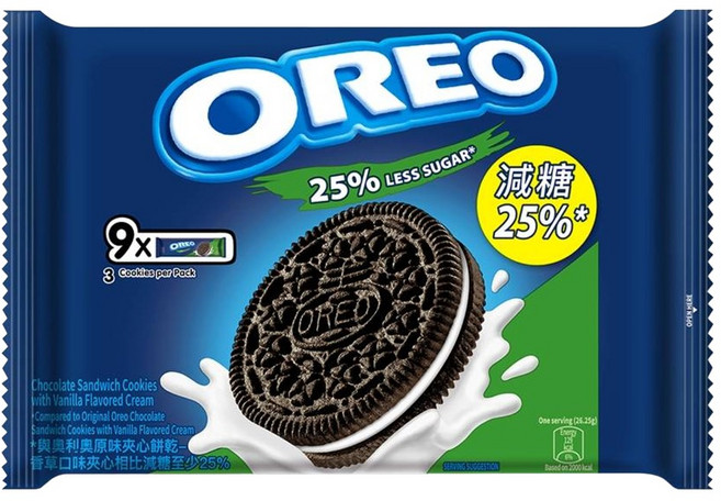 OREO 奧利奧 減甜夾心餅乾 香草口味, 236.25g, 1袋