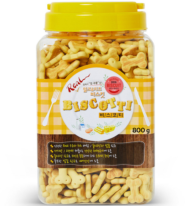 비스코티 반려동물 비스켓, 혼합맛(밀크/치즈), 800g, 1개