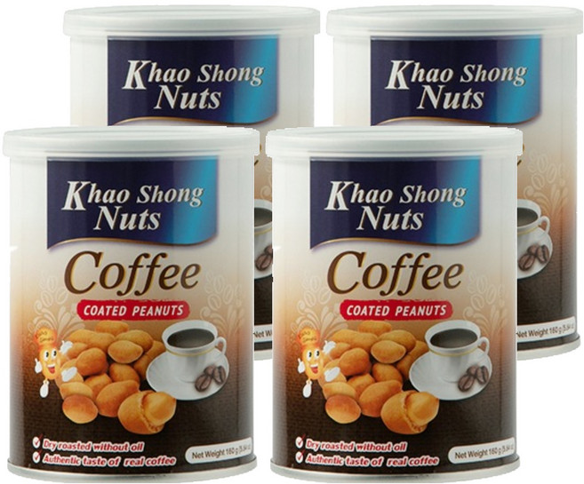 Khao Shong Nuts 咖啡花生餅乾, 160g, 4罐