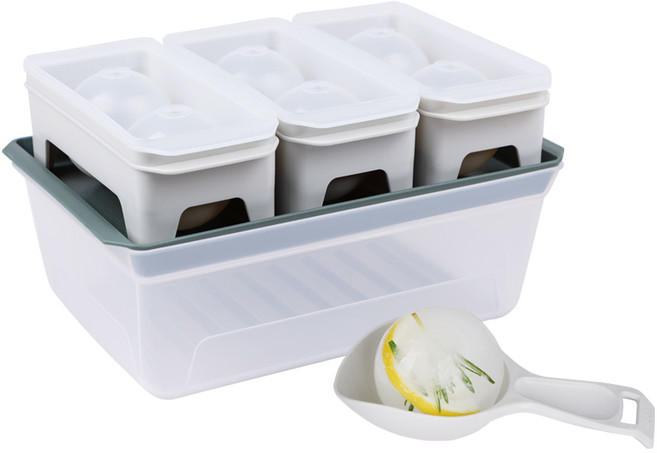 인콕 왕얼음틀 3종 + 컨테이너 + 스쿱 세트, 크림베이지