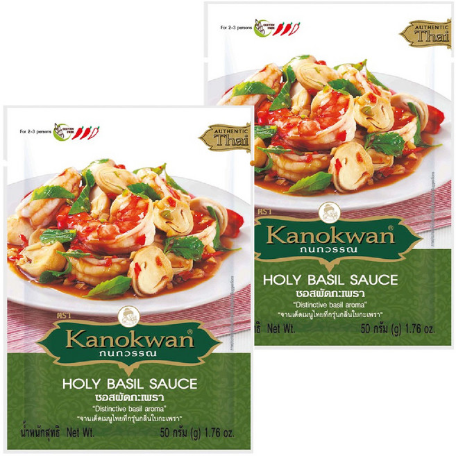 Kanokwan 打拋羅勒醬, 50g, 2包