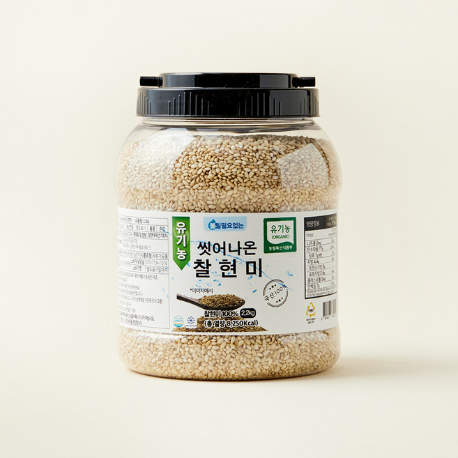 유기농 씻어나온 찰현미, 2.2kg, 1통