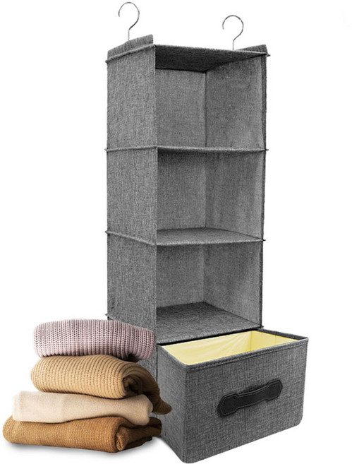 하늬통상 행잉오거나이저 4단 + 서랍장 1단, 1개, 그레이