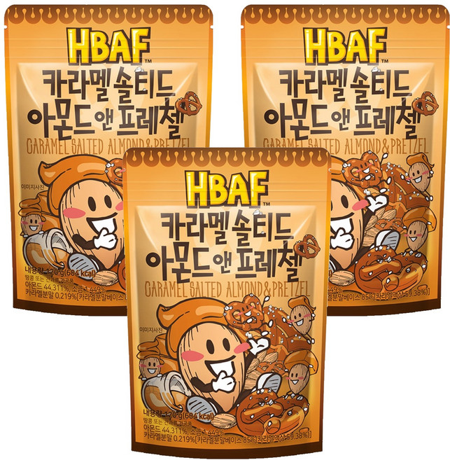 HBAF 鹹焦糖杏仁椒鹽脆餅, 120g, 3包