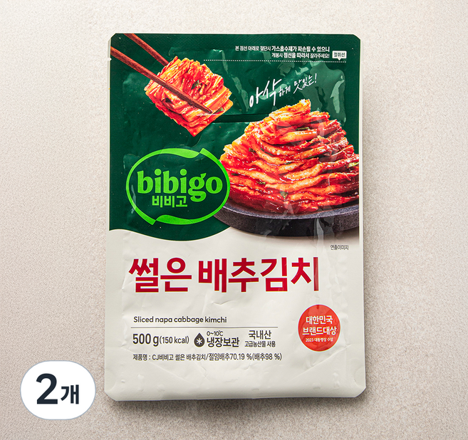 비비고 썰은배추김치, 500g, 2개