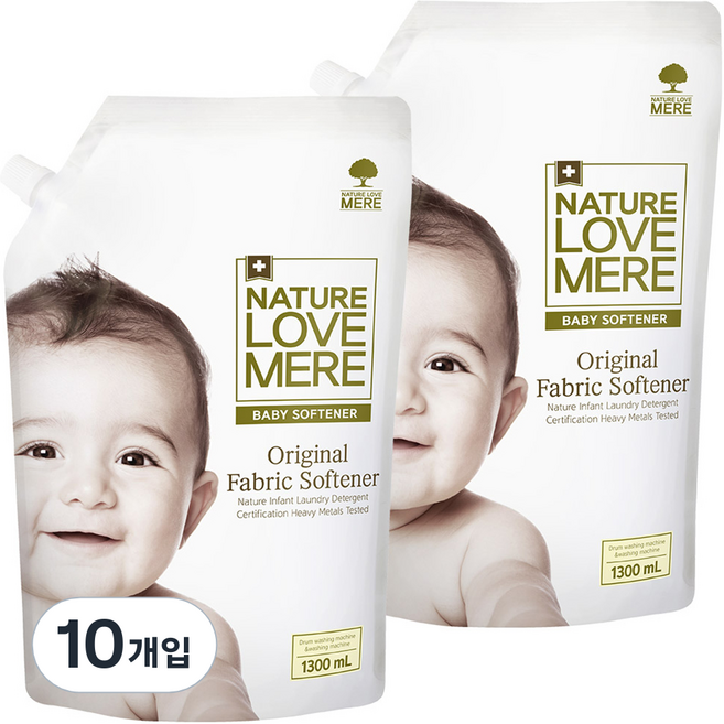 네이쳐러브메레 유아 오리지널 섬유유연제 리필, 1.3L, 10개