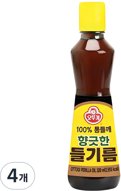 오뚜기 향긋한 들기름, 320ml, 4개