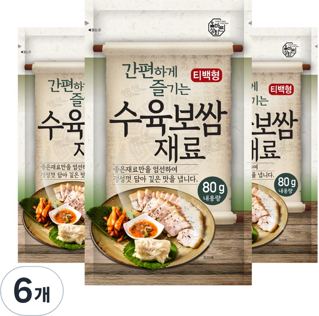 간편하게 즐기는 티백형 수육보쌈재료, 6개, 80g