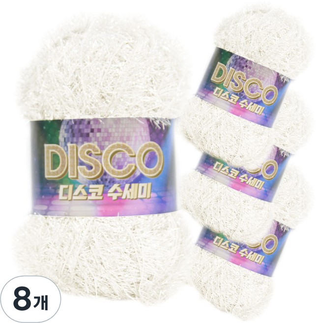필립섬유 디스코 수세미실 60g, 100화이트, 8개