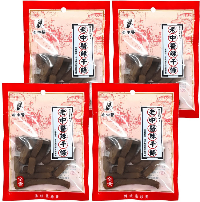 老中醫 辣干條, 80g, 4包