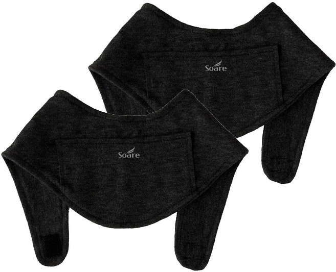 소아레 핫팩 포켓형 목도리 블랙, 2개