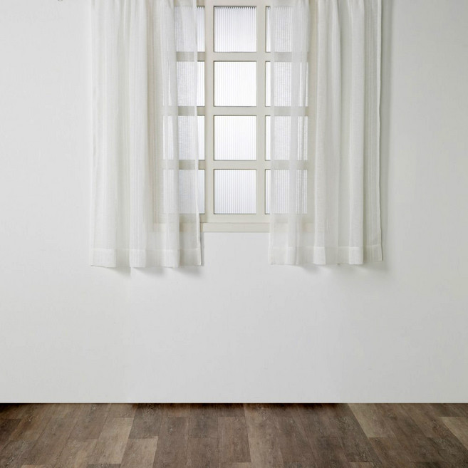 HOLA 和樂家居 艾禮思緹花半腰窗紗 1kg, 直條白