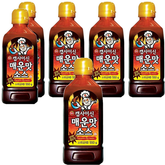 진미 캡사이신 매운맛 소스, 550g, 6개