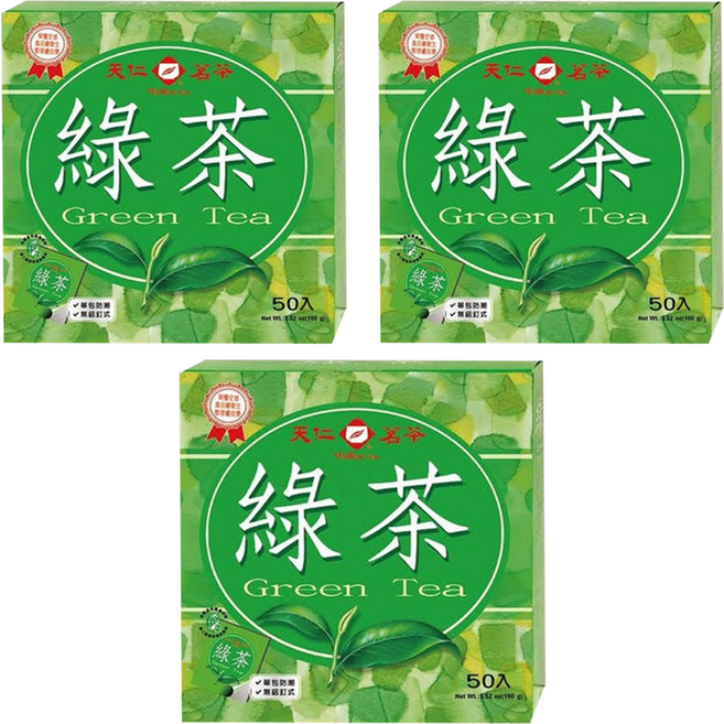 天仁茗茶 綠茶, 2g, 50包, 3盒