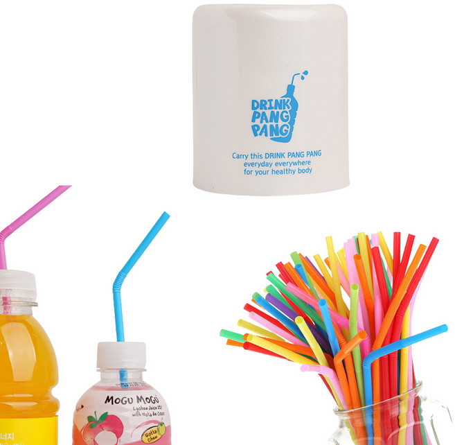 드링크팡팡 + 빨대, 화이트 + 랜덤 발송, 1세트