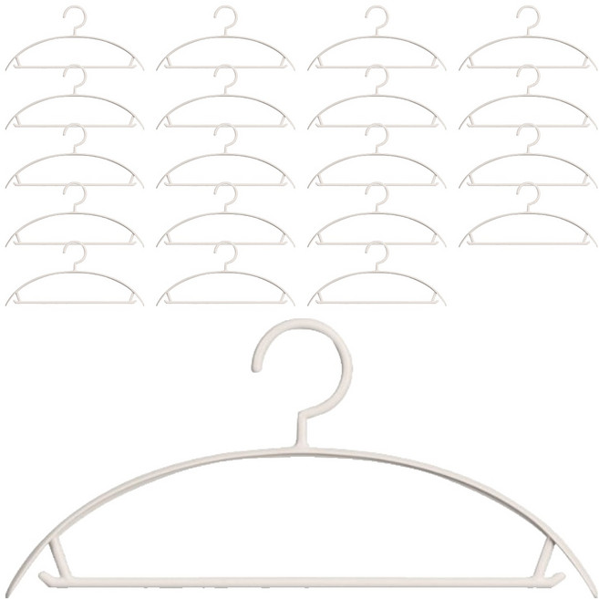 앞날창창 어깨형 데일리 플라스틱 기본 옷걸이, 화이트, 20개