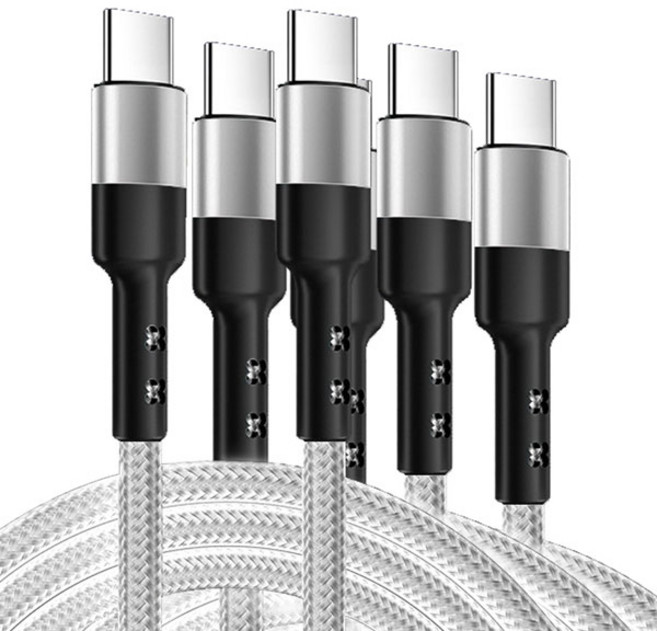 구스페리 단선방지 C타입 to C PD 초고속 충전케이블 60W, 2m, 화이트, 3개