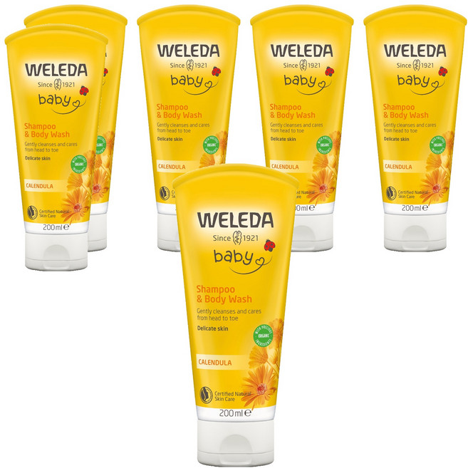 벨레다 카렌듈라 베이비 샴푸 앤 바디워시, 200ml, 6개