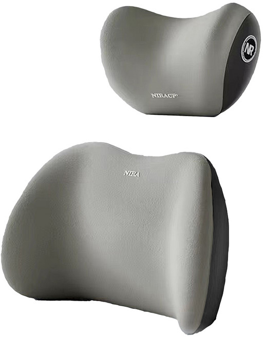 NIRACP 汽車記憶靠枕套裝, 淺灰色, 1個