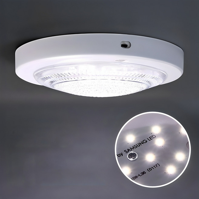 LED 원형 건식 센서등 15W, 주광색, 1개