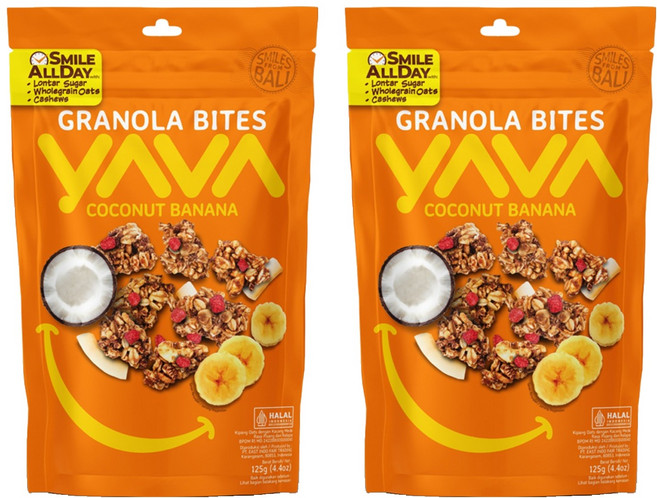 야바 그래놀라 바이트 코코넛바나나, 125g, 2개