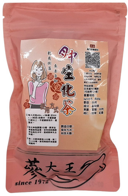 蔘大王 月中生化茶包, 6g, 10個, 1包