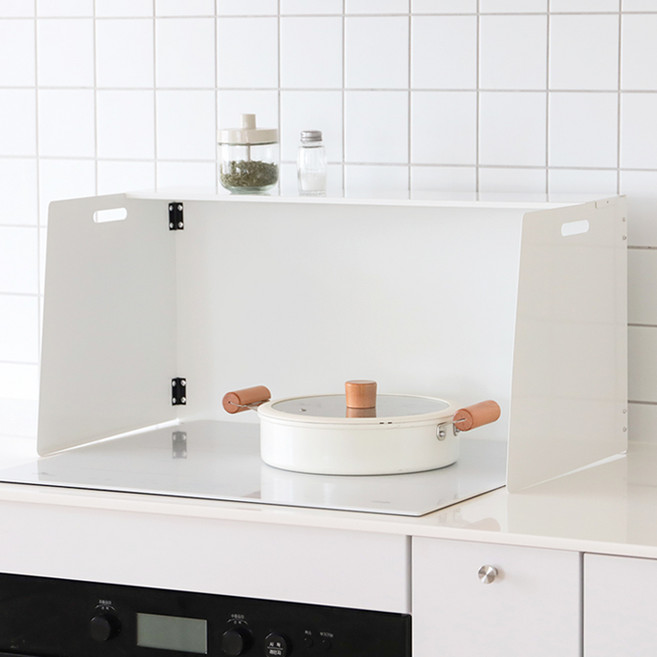 네이쳐리빙 가스렌지가림막 인덕션 렌지가드+전용선반+보관가방 세트 화이트, 1개
