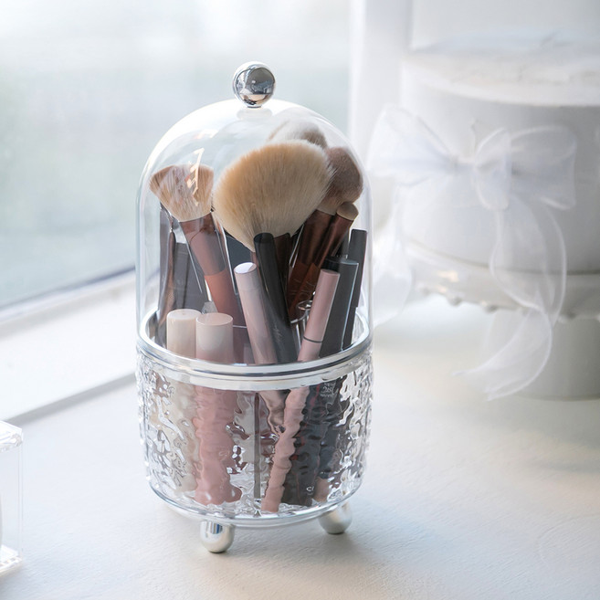 리빙공감 메이크업 브러쉬 보관 정리함, 1개, 투명 화이트
