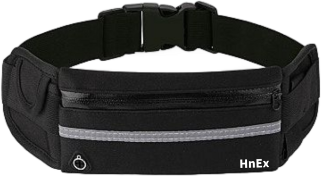 HnEx 초경량 러닝벨트 힙색, 블랙, 1개
