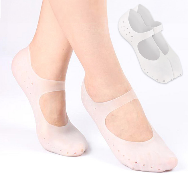 삭스판다 여성용 발 각질 실리콘 보습 덧신