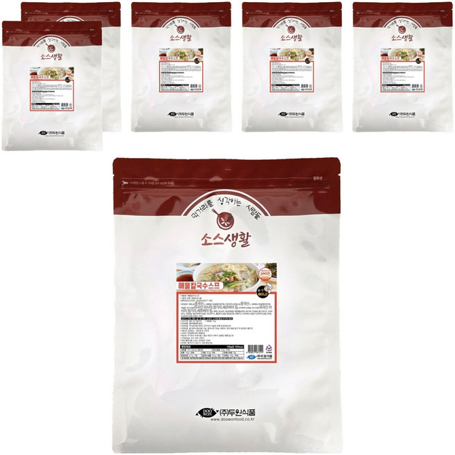 소스생활 해물칼국수 스프, 6개, 1kg