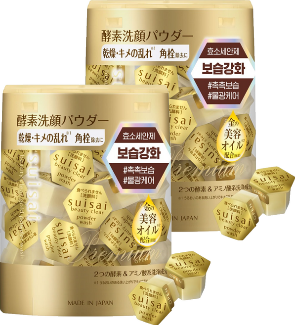 수이사이 뷰티 클리어 골드 파우더 워시 32p, 11.2g, 2개