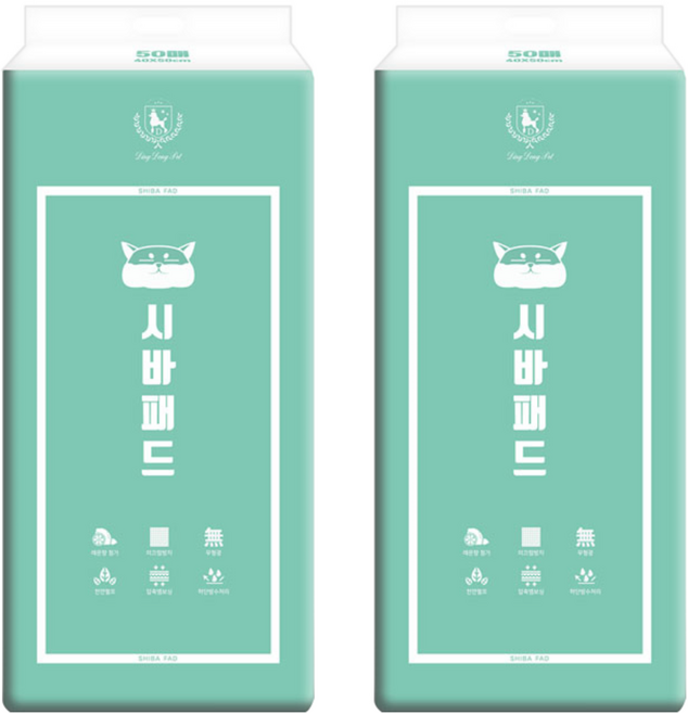 딩동펫 시바 배변패드 레몬향, 50개입, 2개