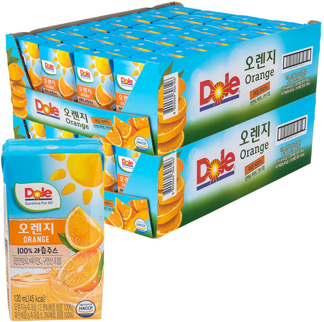 돌 오렌지 주스, 120ml, 64개