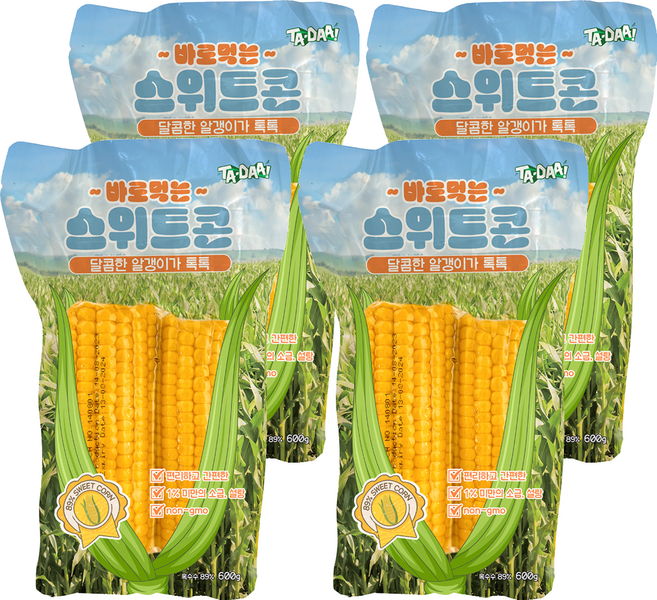 타다 바로먹는 스위트콘 옥수수, 600g, 4개