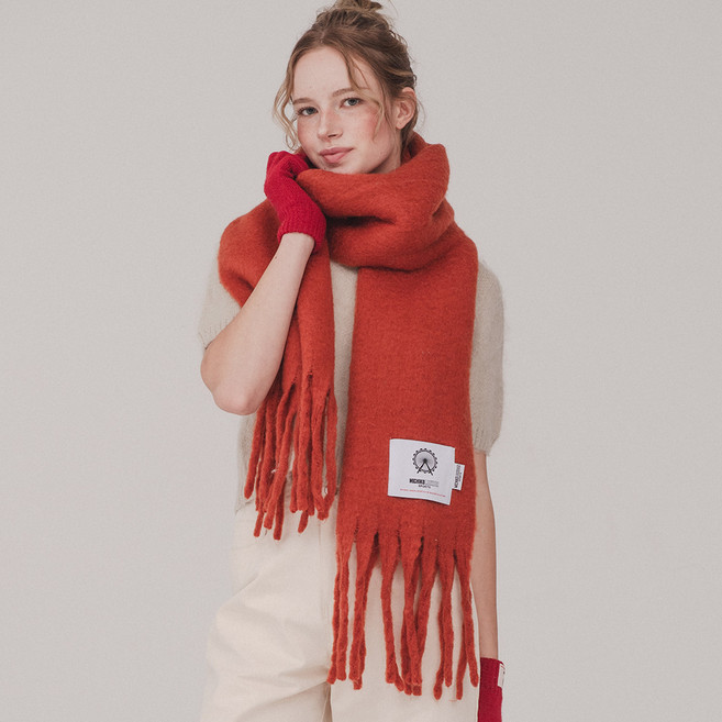 미치코런던 플레인 겨울 울 니트 머플러 목도리