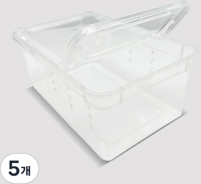 NOMOY PET 寵物 H3 爬蟲類 兩棲類 餵食盒 S 19 x 12.5 x 7.5 cm, 5個, 透明