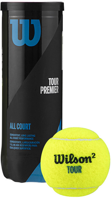 Wilson TOUR PREMIER ALL CT 3 BALL CAN, 3個, 光學黃