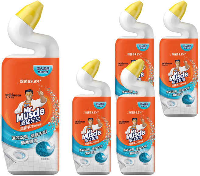 Mr Muscle 威猛先生 深層淨力潔廁凝膠 清新海洋, 750ml, 5瓶