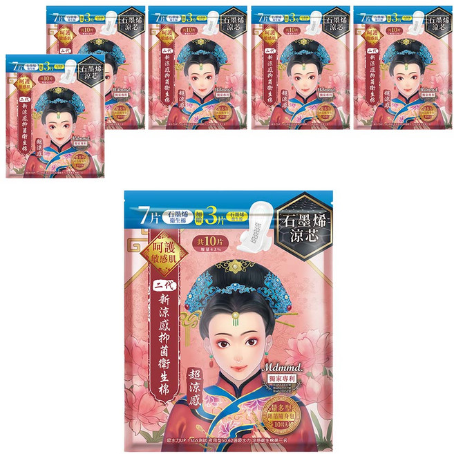 Mdmmd. 明洞國際 後宮二代系列 石墨烯超涼感抑菌衛生棉, 量多型(28cm), 10片, 6包