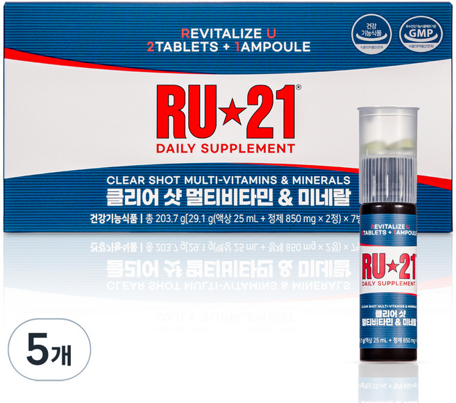 알유21 클리어 샷 멀티비타민 미네랄, 7회분, 5개