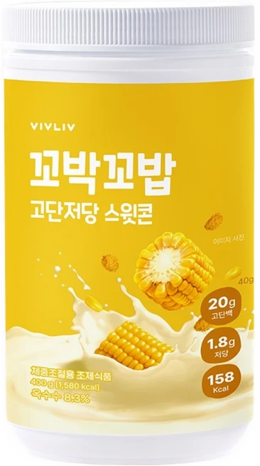 꼬박꼬밥 고단저당 단백질 쉐이크 스윗콘 대용량, 400g, 1개 - 쿠팡