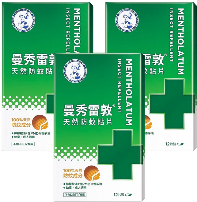 MENTHOLATUM 曼秀雷敦 天然防蚊貼片, 12片, 3盒