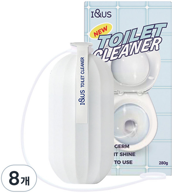 아이앤어스 대용량 자동 변기클리너, 8개, 280g